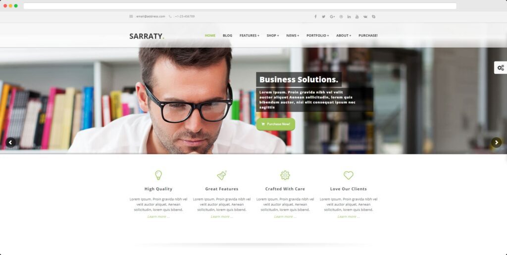 Sarraty Business WordPress theme