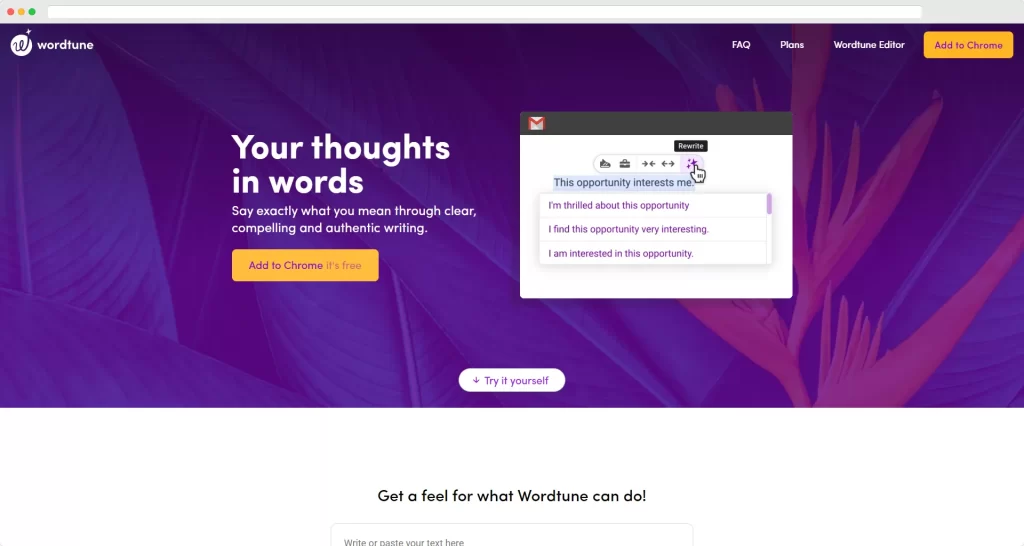 WordTune Best AI Story Generator Tools DroitThemes