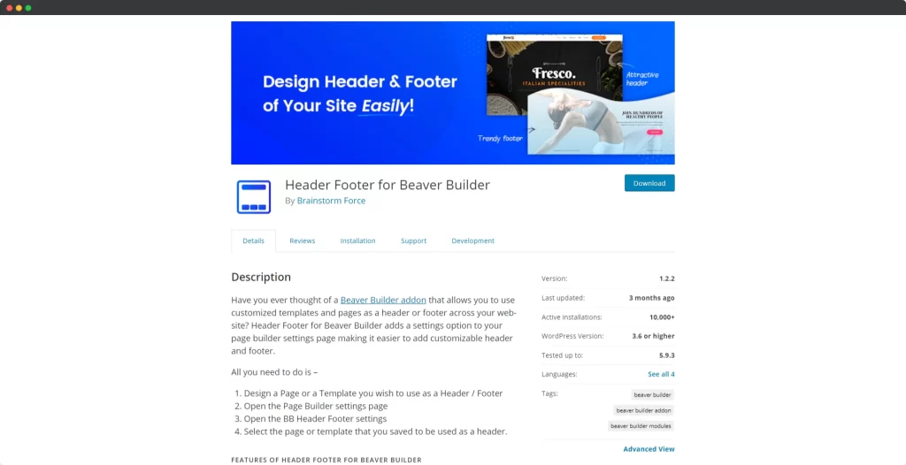 Header Footer for Beaver Builder