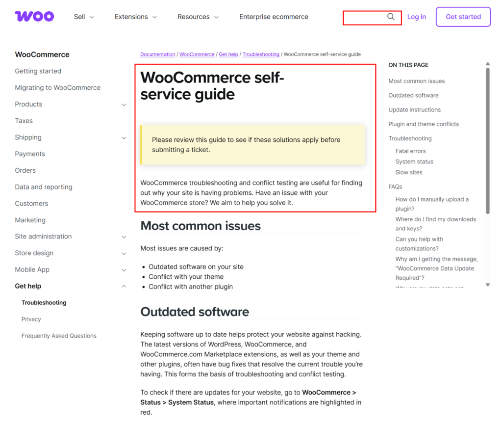 WooCommerce Self-service guide
